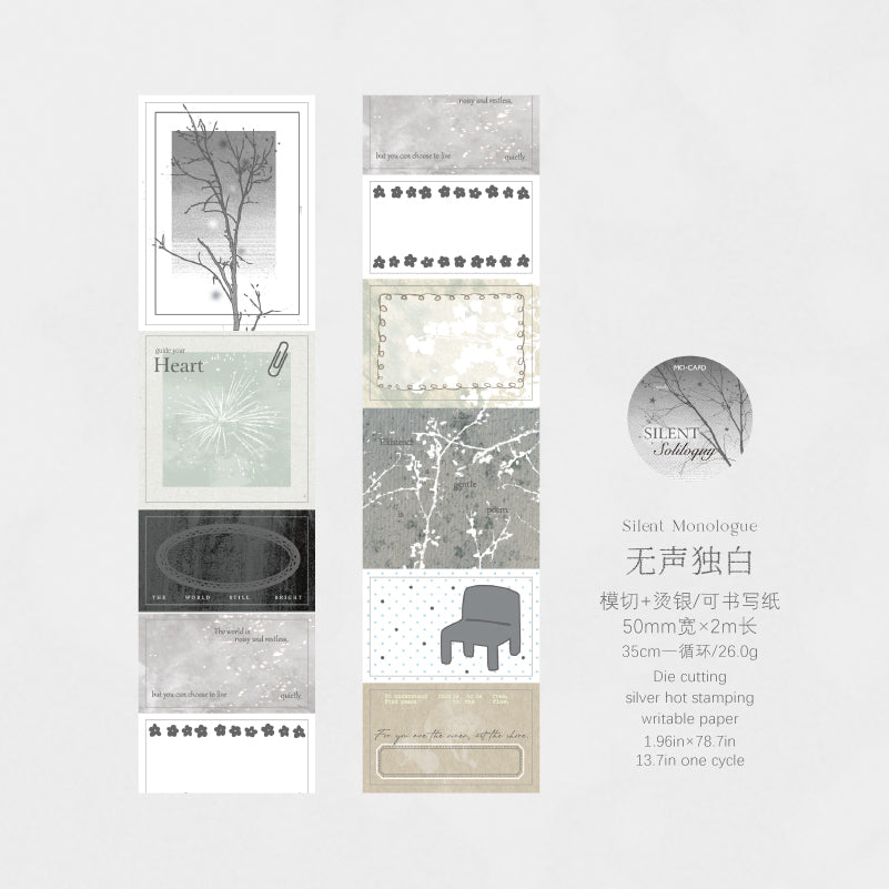 Inspiration Notes Series Die Cutting Silver Stamping Writing Paper Tape