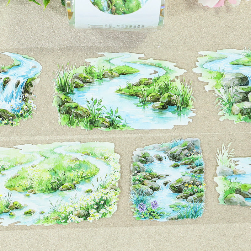 Stream Whispers Among The Rocks PET Tape for journaling, scrapbooking and collage