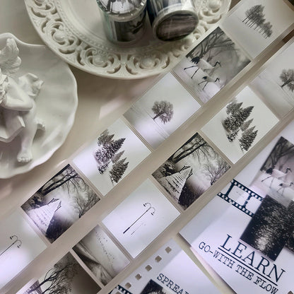 Whole Roll 5cm*3m Focus On Loneliness Die Cutting Fog PET Tape for journaling, scrapbooking and collage