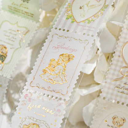 Fairy Tale Town Series Die Cutting Gold Stamping Sulfuric Acid Paper Tape featuring fairy, tale, and old designs for journaling, scrapbooking and collage