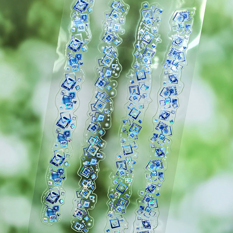 6cm*90cm Light Year Cube Die Cutting Shell Light PET Tape featuring light designs for journaling, scrapbooking and collage