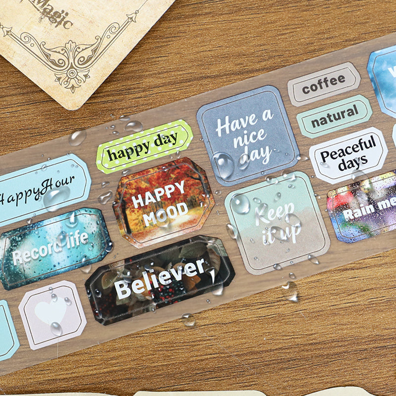 Life Poem Die Cutting Fog PET Tape for journaling, scrapbooking and collage
