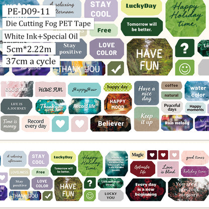 Life Poem Die Cutting Fog PET Tape for journaling, scrapbooking and collage