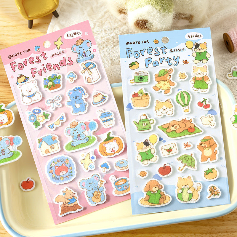 Forest Cute Friends Series Sticker featuring forest designs for journaling, scrapbooking and collage