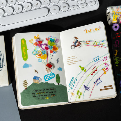 Color Diary Series Die Cutting PET Tape featuring color designs for journaling, scrapbooking and collage