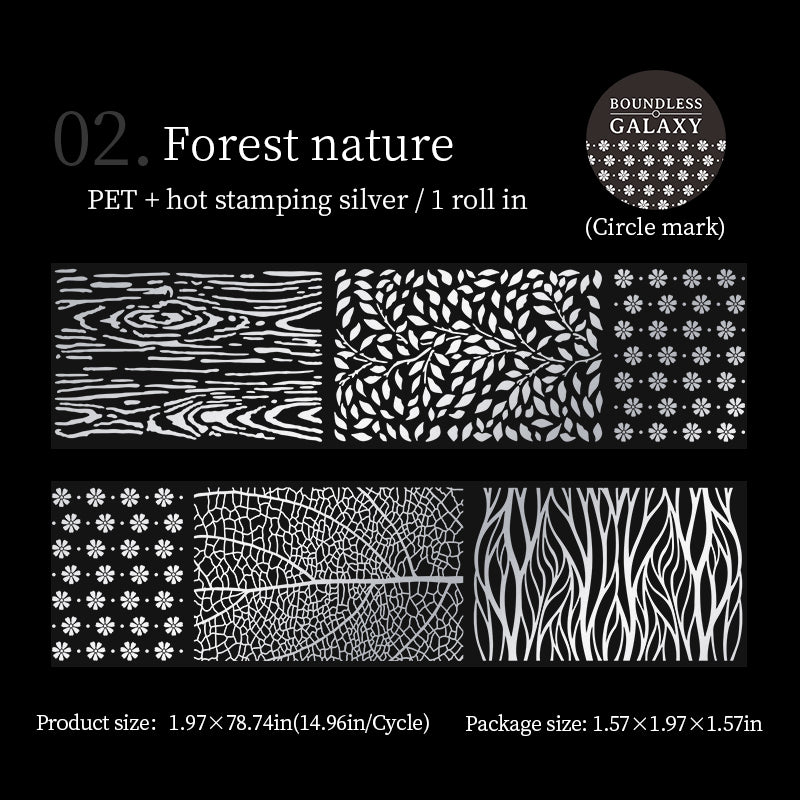 Boundless Galaxy Series Silver Stamping PET Tape
