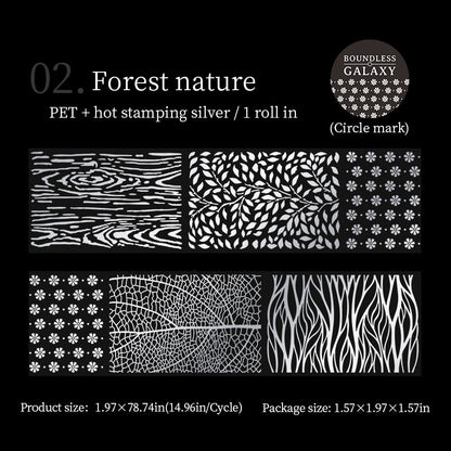 Boundless Galaxy Series Silver Stamping PET Tape