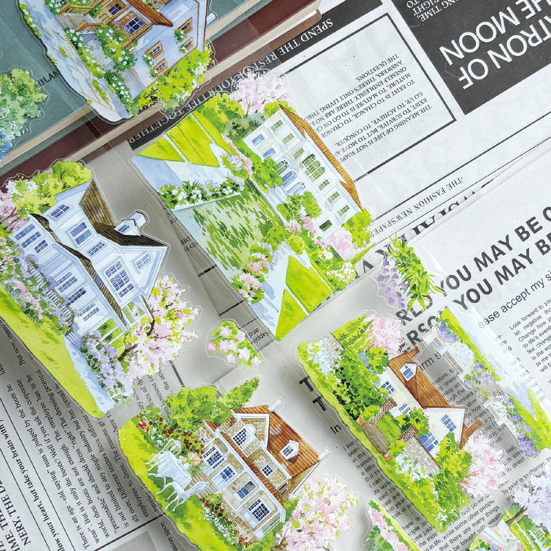 7.5cm*125cm Spring Secret Garden Die Cutting Washi/PET Tape featuring garden, spring, and secret designs for journaling, scrapbooking and collage