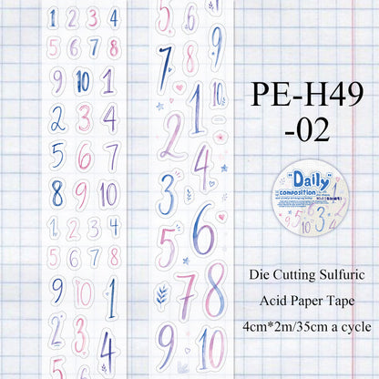 Daily Composition Series Die Cutting Sulfuric Acid Paper Tape