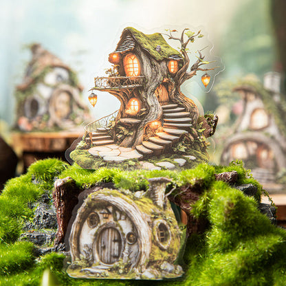Elven Fantasy House Series Sticker featuring fantasy, and house designs for journaling, scrapbooking and collage