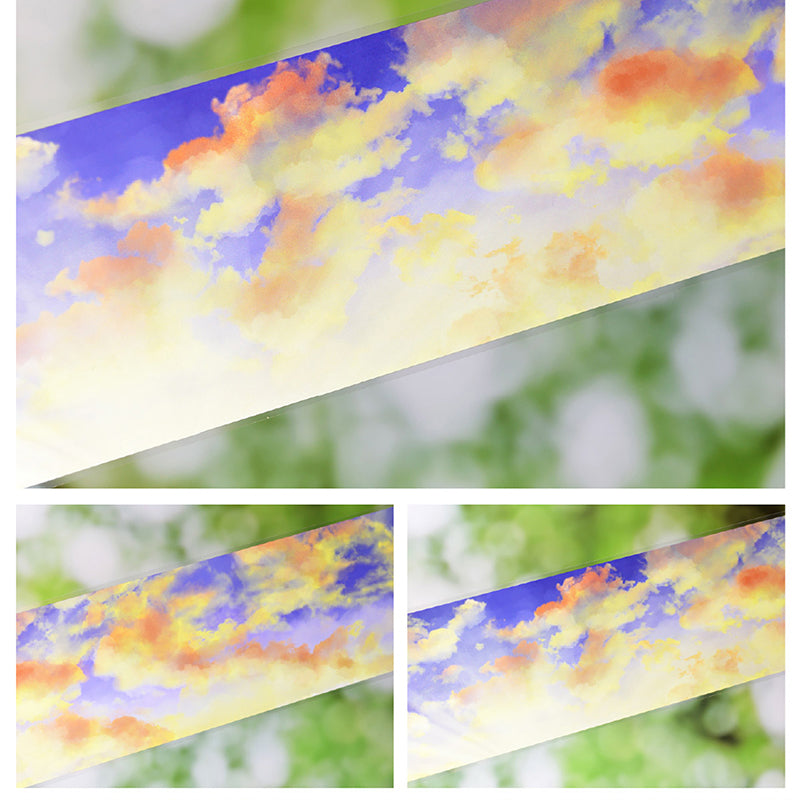 Whole Roll 6.3cm*5m Beautiful Sunglow White Ink PET Tape