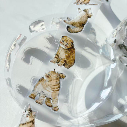Whole Roll 3.5cm*10m kitty Die Cutting Washi/PET/Fog PET Tape for journaling, scrapbooking and collage