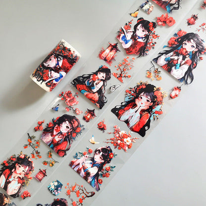 Ancient Style Characters Series PET Tape for journaling, scrapbooking and collage