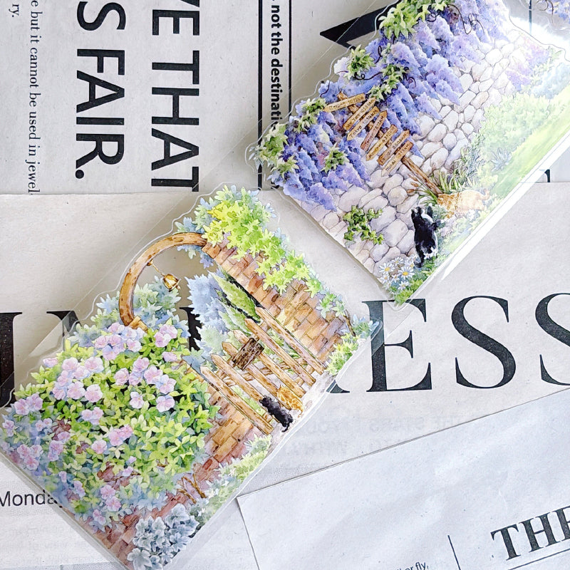 6.5cm*100cm Peaceful Courtyard Die Cutting Washi/PET Tape for journaling, scrapbooking and collage