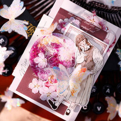 5.5cm*100cm Gossamer Butterfly Dance Die Cutting Shell Light PET Tape