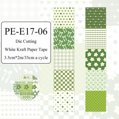 Dot Pattern Battle Series Die Cutting White Kraft Paper Tape