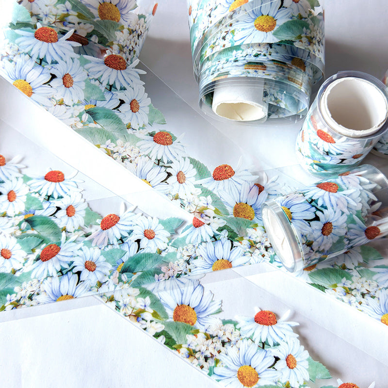 Daisy Dream in Green Rhyme PET Tape featuring dream, and green designs for journaling, scrapbooking and collage