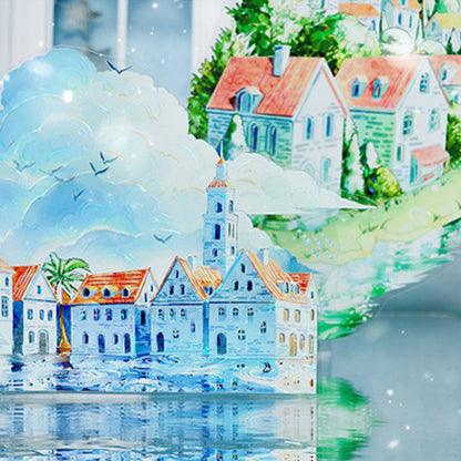 7.5cm*125cm Town Sky Shell Light PET Tape featuring sky, and light designs for journaling, scrapbooking and collage