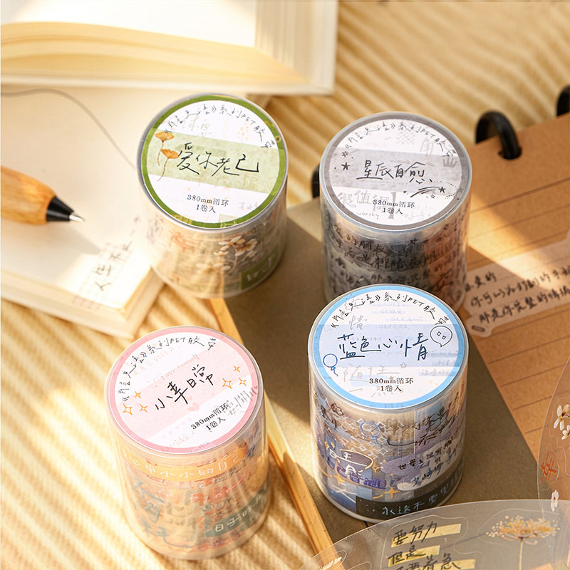 Brief Words Series Die Cutting PET Tape for journaling, scrapbooking and collage