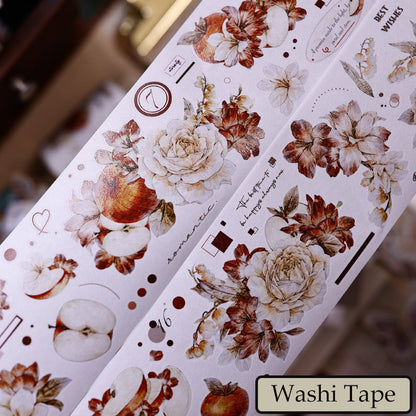 Whole Roll 6cm*5m Sweet Dream Blossoms Die Cutting Washi/PET/Shell Light PET Tape