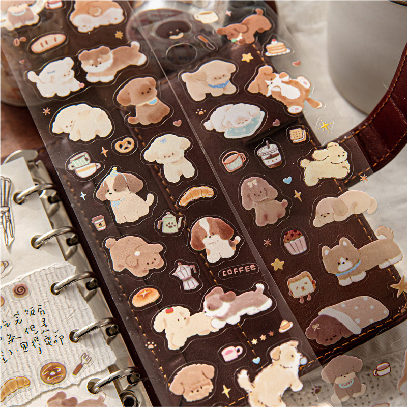 Kitten and puppy business series Die Cutting PET Tape for journaling, scrapbooking and collage