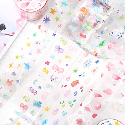 Variegated Small Fragment Series Die Cutting PET Tape for journaling, scrapbooking and collage