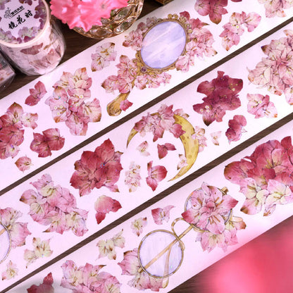 Whole Roll 6cm*5m Flower Mirror Die Cutting Shell Light Washi/PET Tape