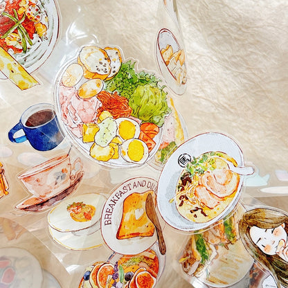 5cm*333cm Healing Cuisine Die Cutting Washi/PET/Fog PET Tape for journaling, scrapbooking and collage