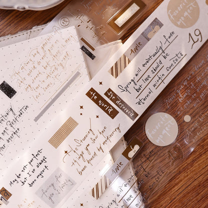 4.5cm*100cm Random Thoughts Notebook Die Cutting Washi/PET/Fog PET Tape featuring book designs for journaling, scrapbooking and collage