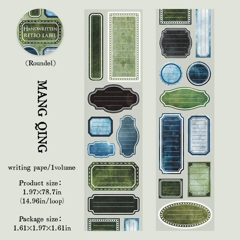 Handwritten retro label Series Die Cutting Writing Paper Tape