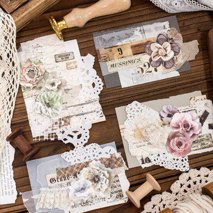 Flower Cutting Old Treasures Series Sticker featuring old, and flower designs for journaling, scrapbooking and collage