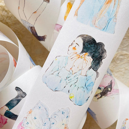 Whole Roll 5cm*10m Little happiness Die Cutting Washi/PET/Fog PET Tape for journaling, scrapbooking and collage