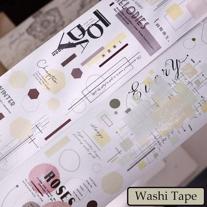 Whole Roll 7.5cm*5m Geometric Set Die Cutting Washi/PET Tape