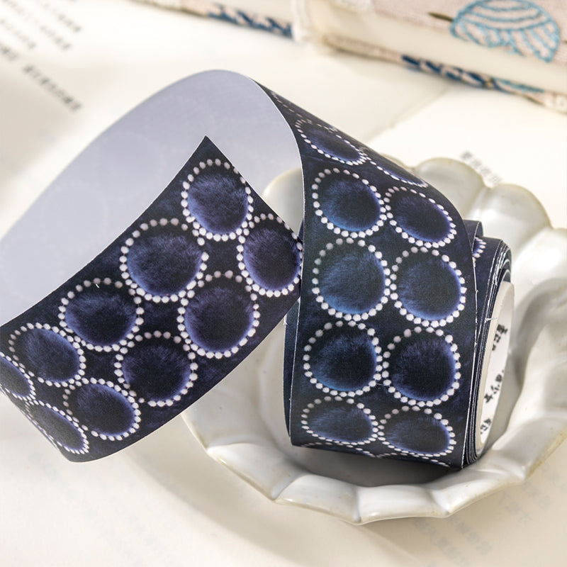 Kagawa Shimeng Series White Kraft Paper Tape featuring white designs for journaling, scrapbooking and collage