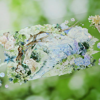 7cm*120cm Little Forest Story Shell Light PET Tape featuring forest, and light designs for journaling, scrapbooking and collage