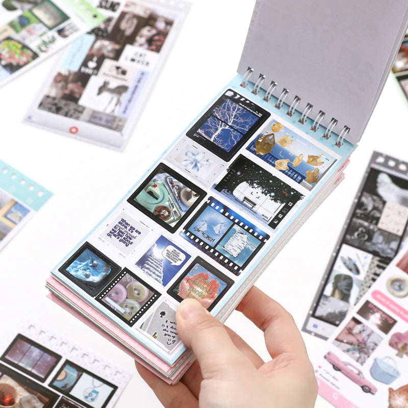 Fragment Log Series Sticker Book featuring book designs for journaling, scrapbooking and collage