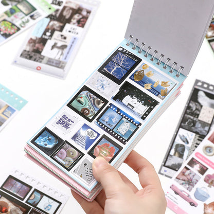 Fragment Log Series Sticker Book featuring book designs for journaling, scrapbooking and collage