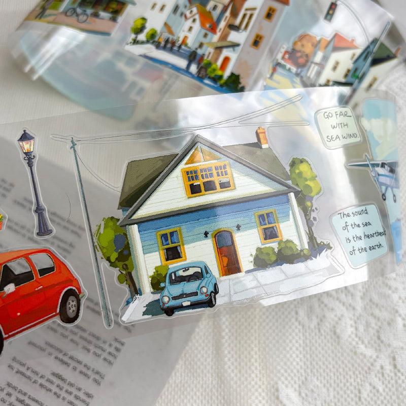 7cm*100cm River Bend Scenery Die Cutting Washi/PET Tape