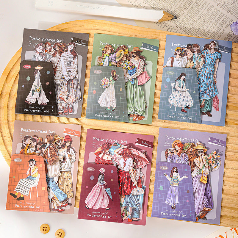 Poetic Girl Series Sticker featuring girl designs for journaling, scrapbooking and collage