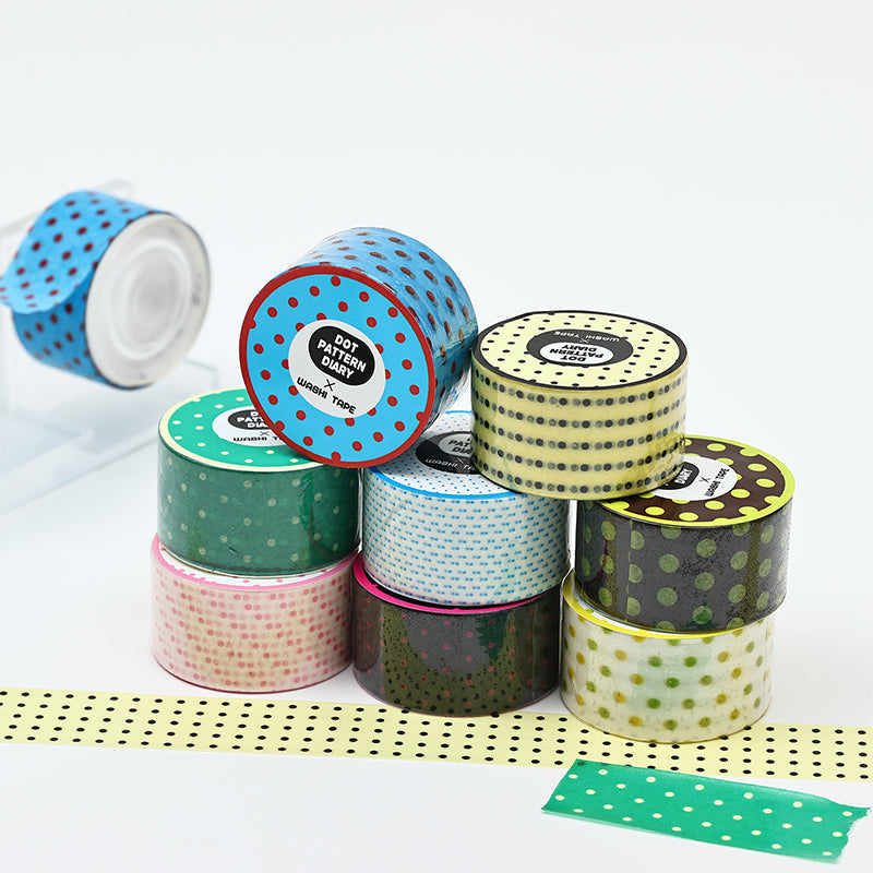 Dot Pattern Diary Series Washi Tape featuring dot designs for journaling, scrapbooking and collage