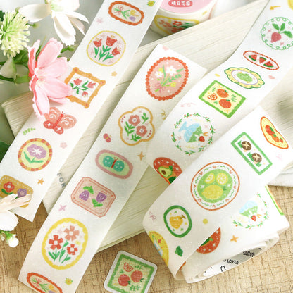 Plant Diary Notes Series Die Cutting Flash Washi Tape for journaling, scrapbooking and collage