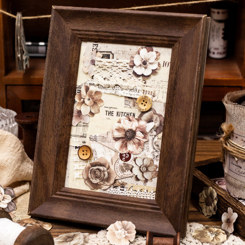 Flower Cutting Old Treasures Series Sticker featuring old, and flower designs for journaling, scrapbooking and collage