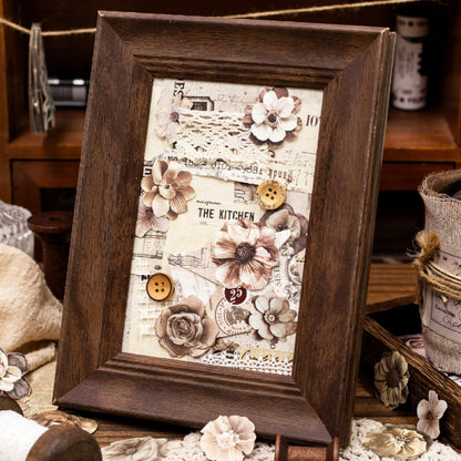 Flower Cutting Old Treasures Series Sticker featuring old, and flower designs for journaling, scrapbooking and collage