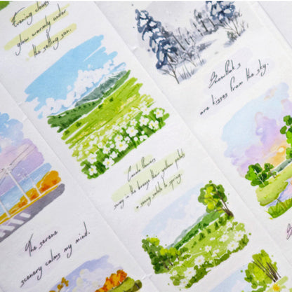 4cm*100cm Flower Ravine Cottage Die Cutting Washi/PET Tape featuring cottage, and flower designs for journaling, scrapbooking and collage