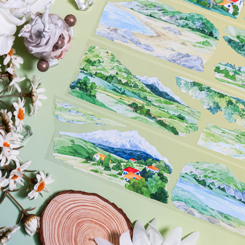 6cm*100cm Attractive Scenery PET Tape for journaling, scrapbooking and collage