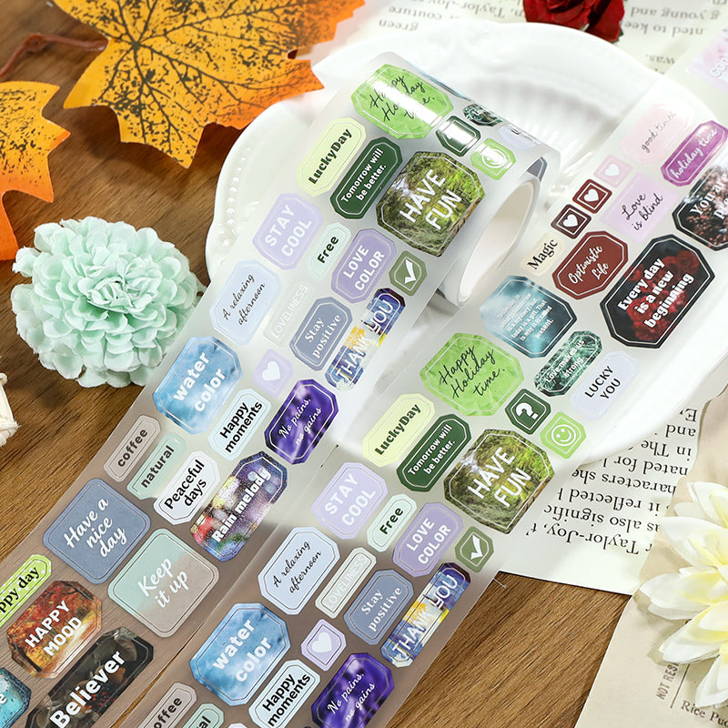 Life Poem Die Cutting Fog PET Tape for journaling, scrapbooking and collage