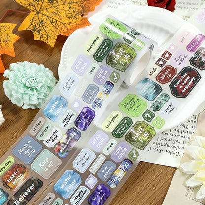 Life Poem Die Cutting Fog PET Tape for journaling, scrapbooking and collage