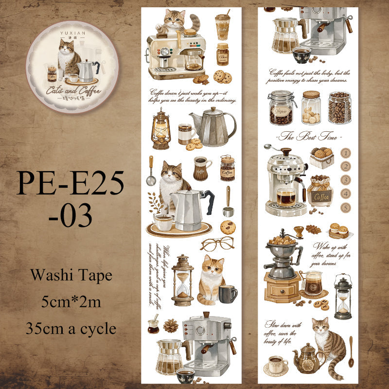 Coffee and Cat Series Washi Tape