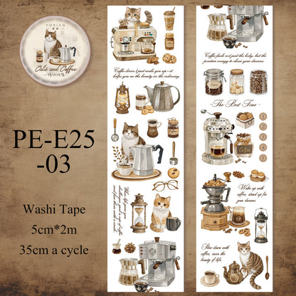 Coffee and Cat Series Washi Tape