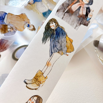 Whole Roll 5cm*10m Little Brown Die Cutting Washi/PET/Fog PET Tape